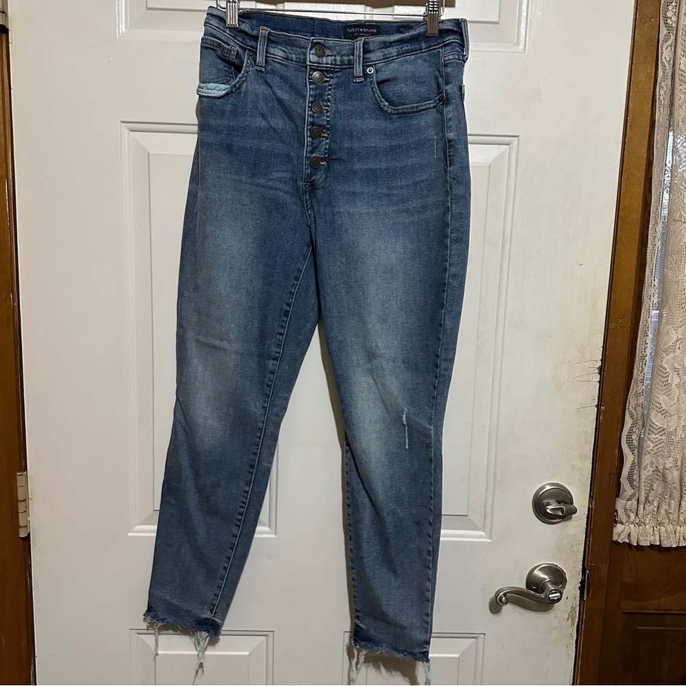 Lucky Brand Jeans Womens 12/31 Blue Denim High Rise Skinny Bridgette Ankle‎